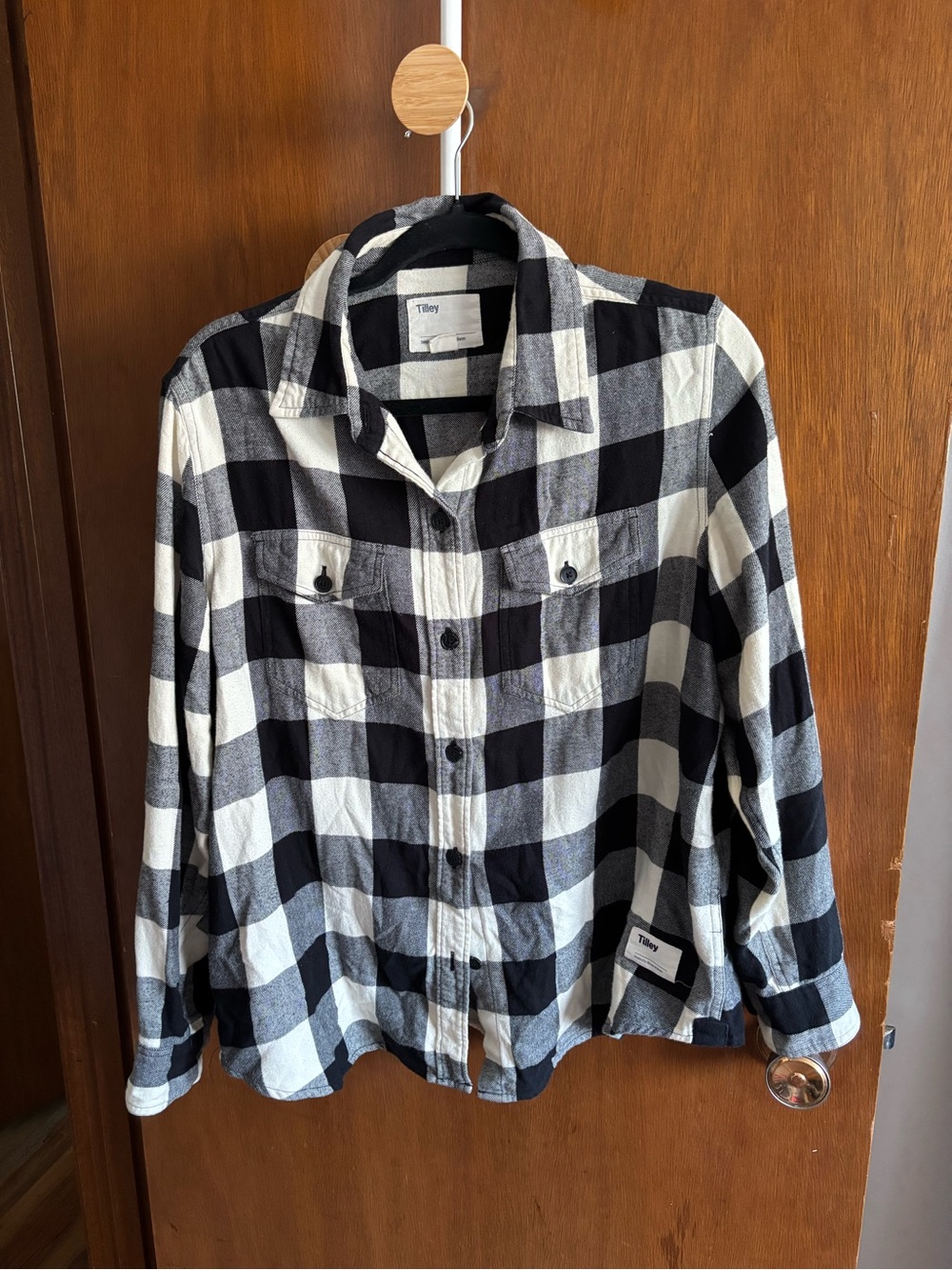 Tilley Black and White Buffalo Check Button-Down Shirt